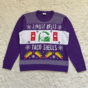 Taco Bell Sweater Men’s Jingle Bells Taco Shells Ugly Holiday Christmas Sz XL